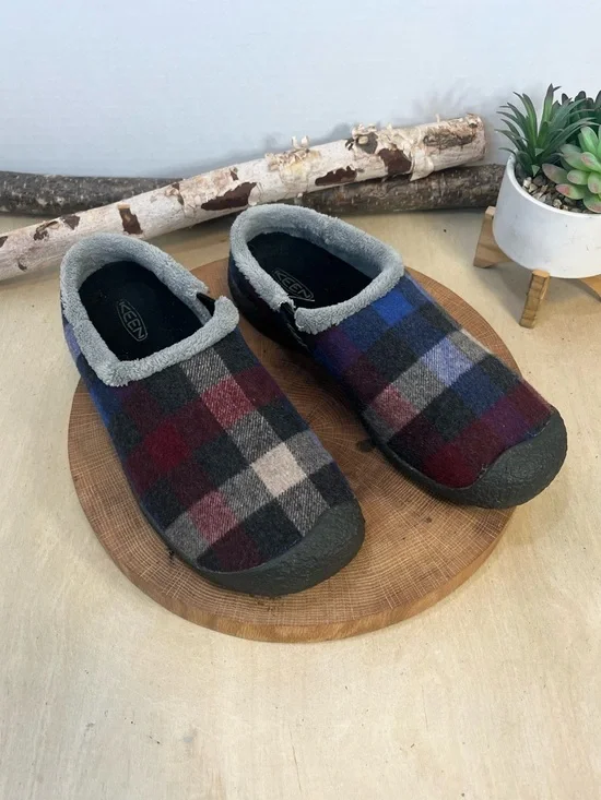 KEEN Howser Slide Plaid Wool Slip-On Clogs - Multi/Blue - Size 9 - Picture 5 of 14